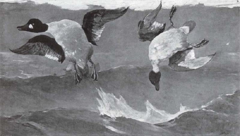 Winslow Homer Rechts und Links oder Doppeltreffer Norge oil painting art